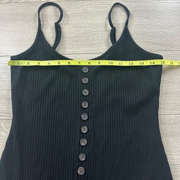 Olivia & James Black Ribbed Button Front Midi Dress - Picture 10 of 11